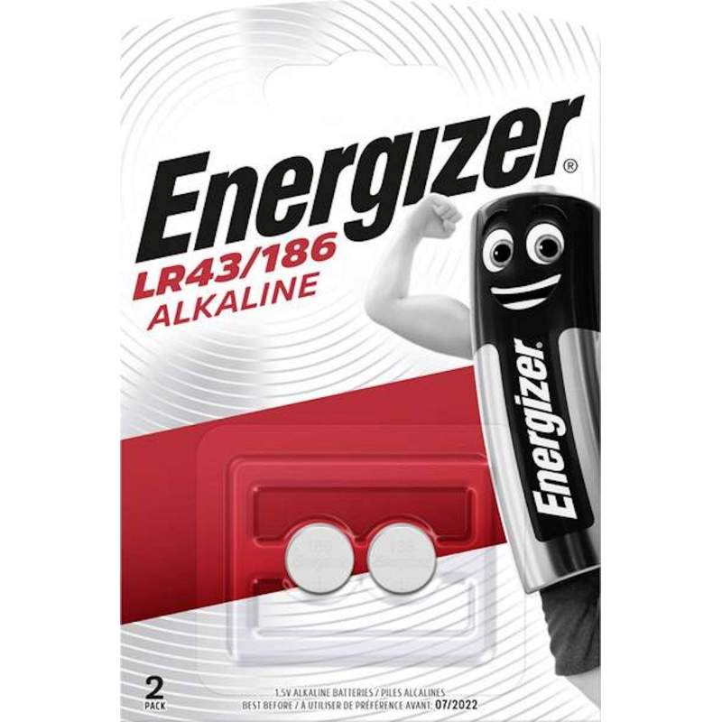 Energizer 2 Piles LR43 / 186 / V12GA Energizer Alcaline 1,5V