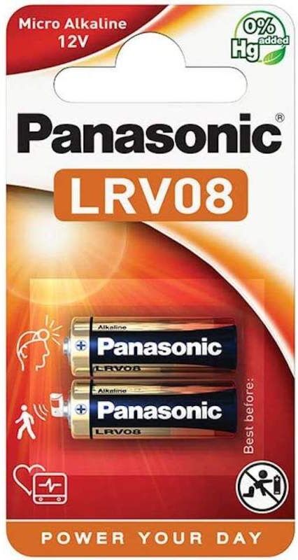 2 Piles LRV08 / GP23 / MN21 / L1028 / V23GA Panasonic Alcaline 12V