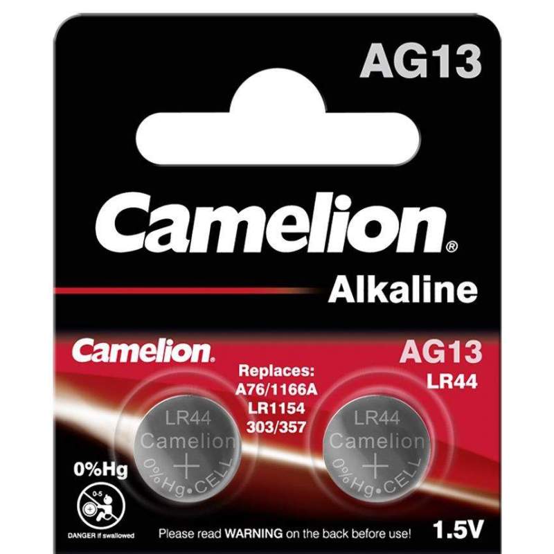 Camelion 2 Piles AG13 / LR44 / LR1154 / 1166A Camelion Alcaline 1,5V