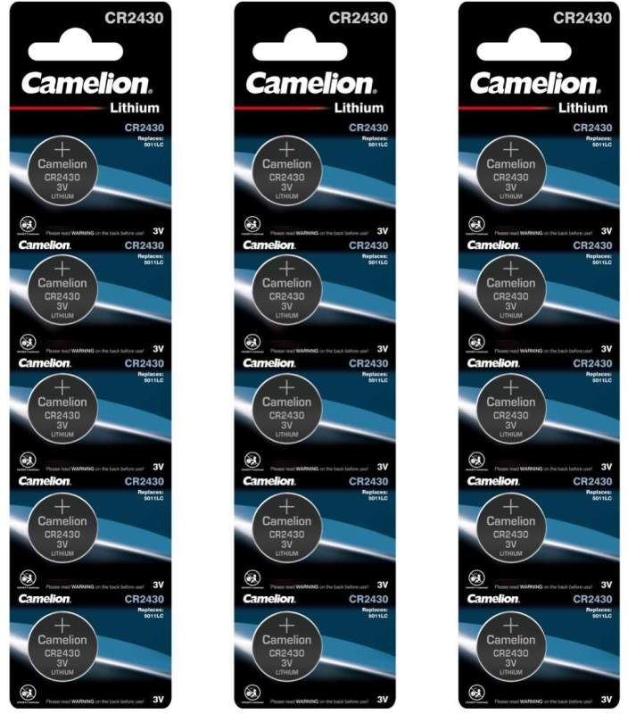 15 Piles CR2430 Camelion Bouton Lithium 3V