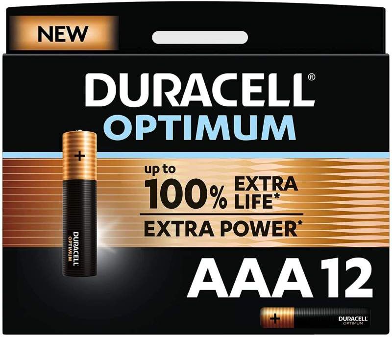 12 Piles Alcalines AAA / LR03 Duracell Optimum