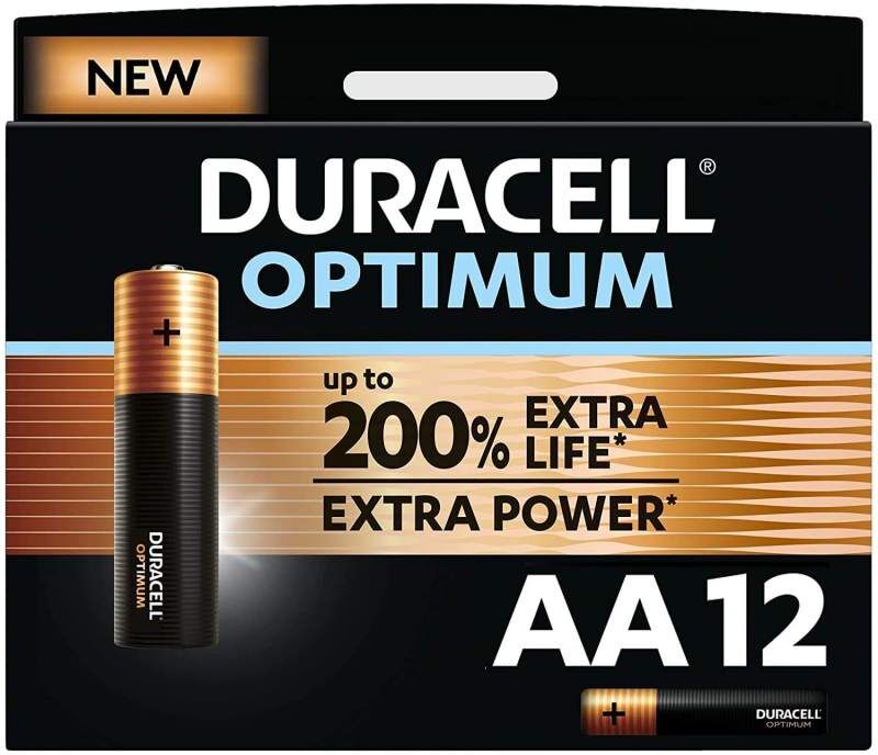 12 Piles Alcalines AA / LR6 Duracell Optimum