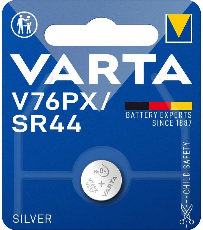 Pile SR44 / V76PX Varta Oxyde d'Argent 1,55V