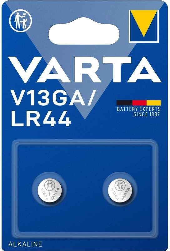 2 Piles V13GA / LR44 / A76 Varta Alcaline 1,5V