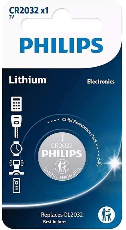 Pile CR2032 / DL2032 Philips Bouton Lithium 3V