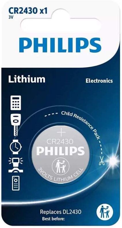 Pile CR2430 / DL2430 Philips Bouton Lithium 3V