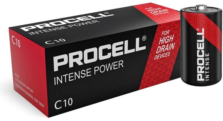 10 Piles Alcalines C / LR14 Duracell Procell Intense