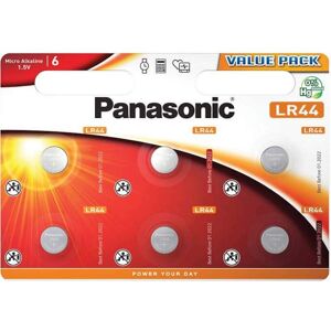 6 Piles LR44 V13GA A76 Panasonic Alcaline 15V