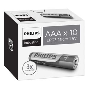 10 Piles Alcalines AAA LR03 Philips Industrial