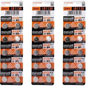 30 Piles LR54 LR1130 189 Maxell Alcaline 15V