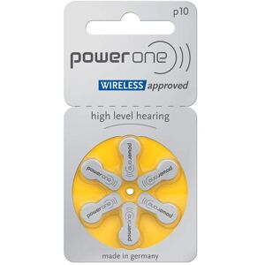 6 Piles Auditives p10 Power One Zinc Air