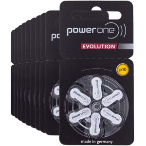 60 Piles Auditives p10 Power One Evolution Zinc Air