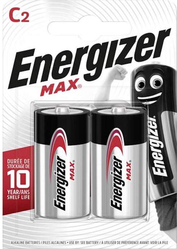 2 Piles Alcalines C / LR14 Energizer Max