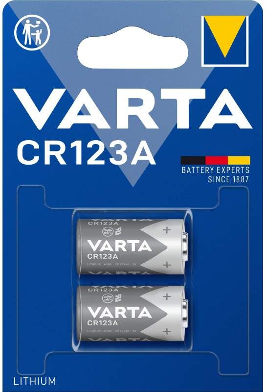 2 Piles CR123A Varta Lithium 3V