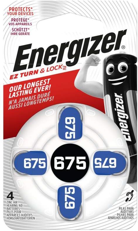 4 Piles Auditives 675 / PR44 Energizer EZ Turn & Lock