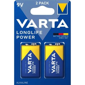 2 Piles Alcalines 9V / 6LR61 Varta LongLife Power