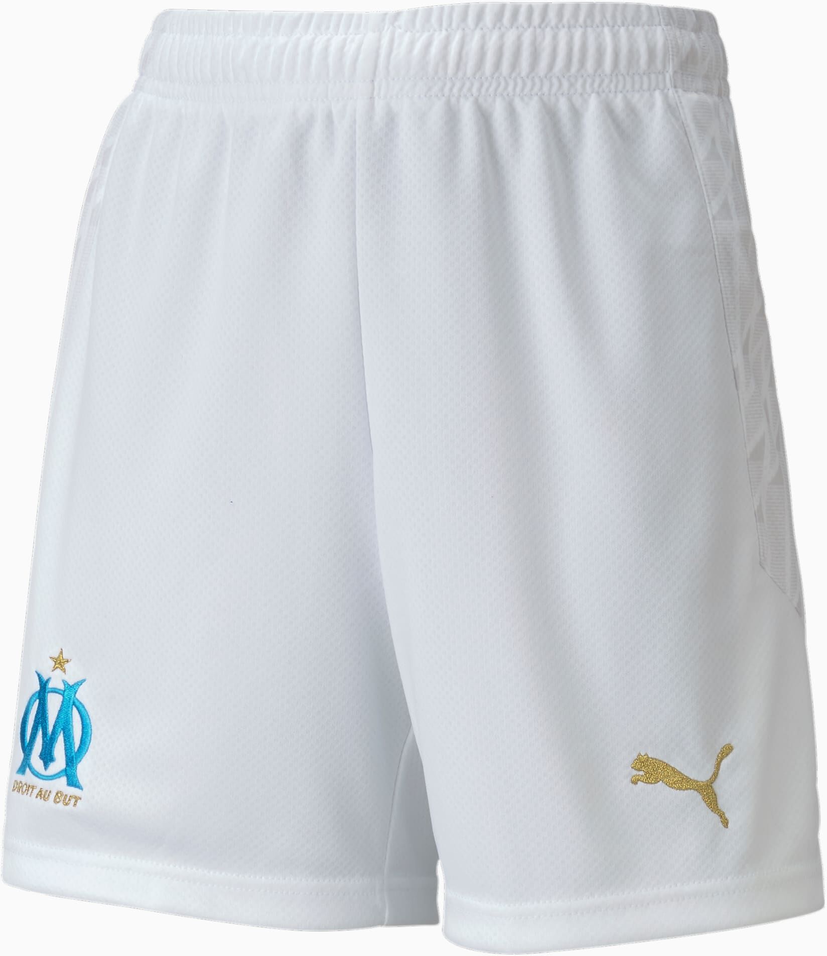 PUMA Short de football Olympique de Marseille Replica enfant et adolescent, Blanc/Bleu, Taille 176, Vêtements