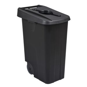 Axess Industries poubelle de tri sélectif mobile   volume 85 l   coloris noir