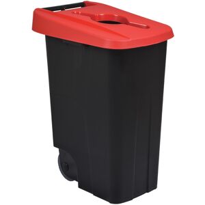 Axess Industries poubelle de tri sélectif mobile   volume 85 l   coloris rouge