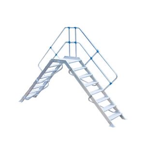 Axess Industries passerelle double accès en aluminium 45°   nbre de marches 12   haut. travail...