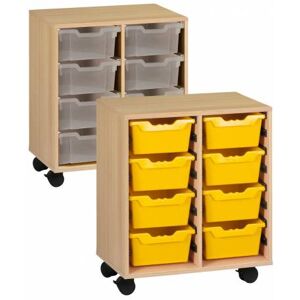 Axess Industries meuble de classe avec bacs de rangements   nbre de bacs 8   coloris bac jaune