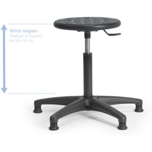 Axess Industries tabouret en polypropylene   pietement roulettes auto-freinees   haut....