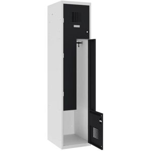 Axess Industries vestiaire en l  1 colonne corps gris perle porte noire