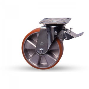 Axess Industries roulette avec frein à bandage en polyuréthane   charge 280 kg   ø roues 100 mm