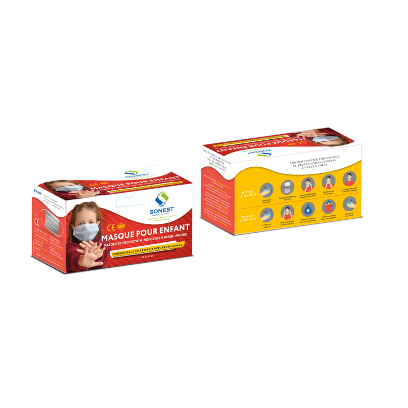 Axess Industries masque chirurgical jetable pour enfants