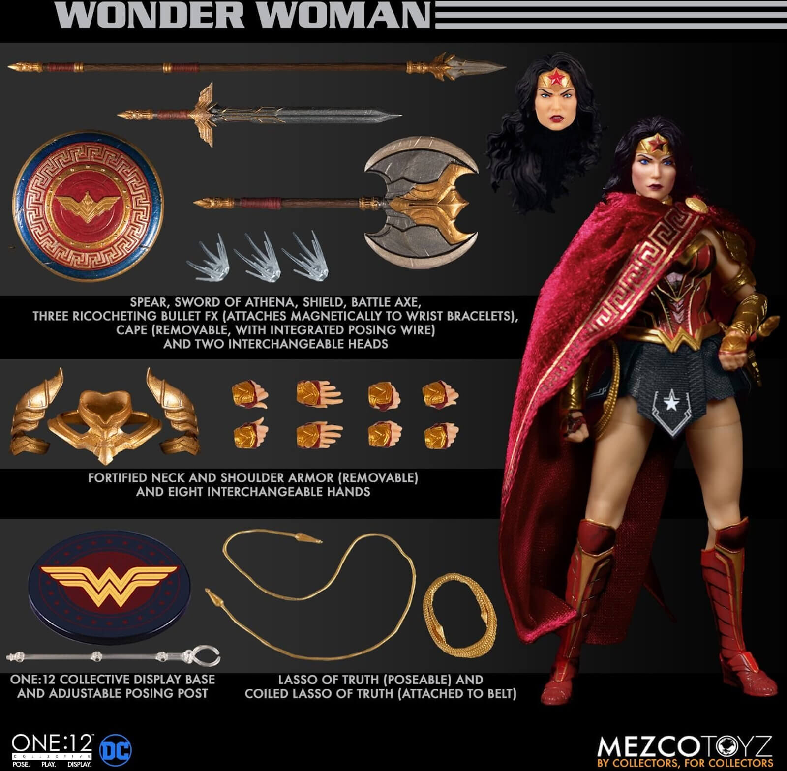 Mezco One:12 Collective DC Comics Wonder Woman Action Figure Mezco One:12 Collective DC Comics Wonder Woman Action Figure