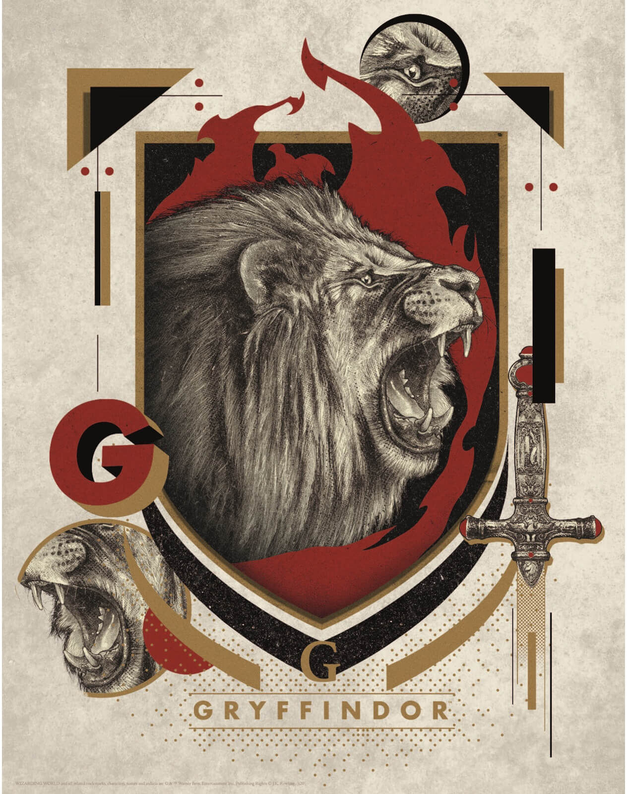 Harry Potter Art Print : Gryffindor Crest Harry Potter Art Print : Gryffindor Crest