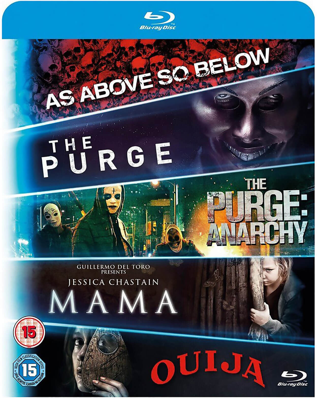 Universal Pictures Blu-ray Starter Pack - Includues Mama, Purge 1, Purge: Anarchy, OUIJA, As Above, So Below Universal Pictures Blu-ray Starter Pack - Includues Mama, Purge 1, Purge: Anarchy, OUIJA, As Above, So Below