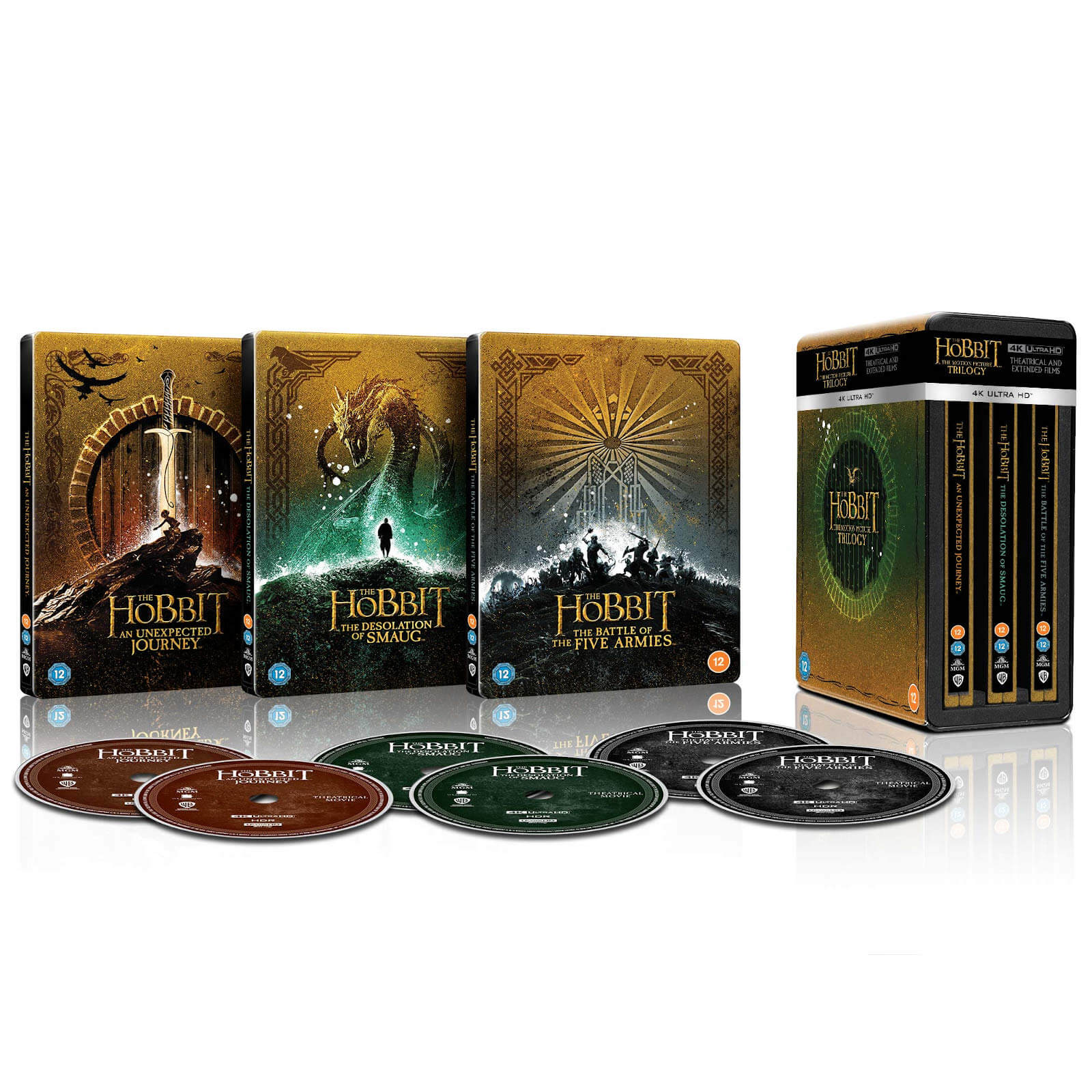 Warner Bros. Trilogie Le Hobbit - Collection Steelbook 4K Ultra HD Edition Limitée