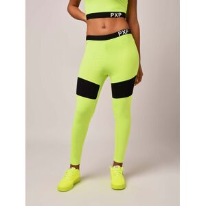 Project X Paris Leggings ceinture elastique et decoupe - Couleur - Jaune fluo, Taille - L