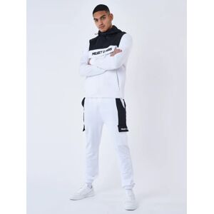 Project X Paris Bas de Jogging style cargo bicolore - Couleur - Blanc, Taille - L