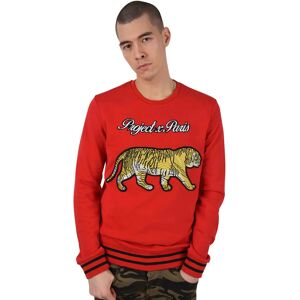 Project X Paris Sweat brode Tiger lisere contrastant - Couleur - Rouge, Taille - XL