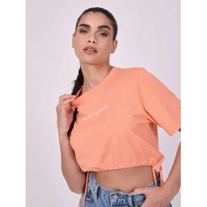 Project X Paris Tee-shirt crop avec cordon de serrage - Couleur - Pêche, Taille - L