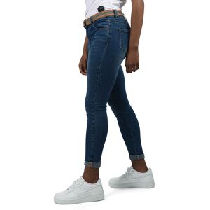 Project X Paris Jean skinny a ceinture coloree - Couleur - Bleu, Taille - 34