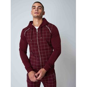 Project X Paris Veste a capuche imprime gros carreaux - Couleur - Bordeaux, Taille - S