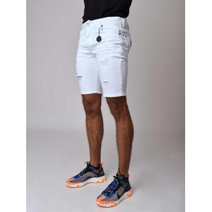Project X Paris Short en jean skinny effet dechire - Couleur - Blanc, Taille - 29