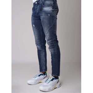 Project X Paris Jean Skinny bleu effet delave et tachete - Couleur - Bleu, Taille - 29