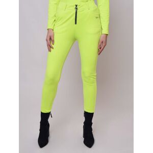 Project X Paris Pantalon velvet avec passant zip rond - Couleur - Jaune fluo, Taille - M