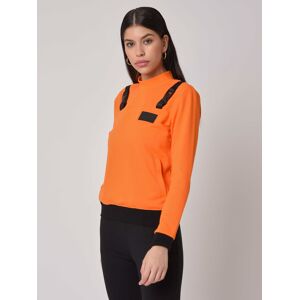 Project X Paris Sweat col montant avec clips devant - Couleur - Orange, Taille - M