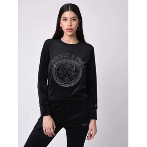 Project X Paris Sweat velvet col rond a strass - Couleur - Noir, Taille - M