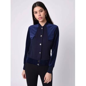 Project X Paris Veste col teddy, empiecement velvet - Couleur - Bleu, Taille - S