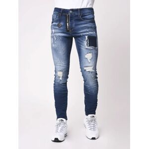 Project X Paris Jean Skinny tachete - Couleur - Bleu, Taille - 28