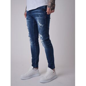 Project X Paris Jean Slim bleu effet use - Couleur - Bleu, Taille - 30