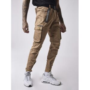 Project X Paris Jean Cargo poches et sangle de resserrement en bas - Couleur - Camel, Taille - 31