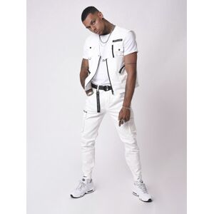 Project X Paris Jean Cargo poches et sangle de resserrement en bas - Couleur - Blanc, Taille - 30