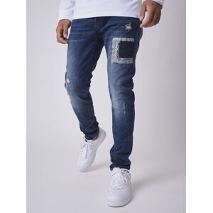 Project X Paris Jean slim avec empiecement patchwork - Couleur - Bleu, Taille - 30